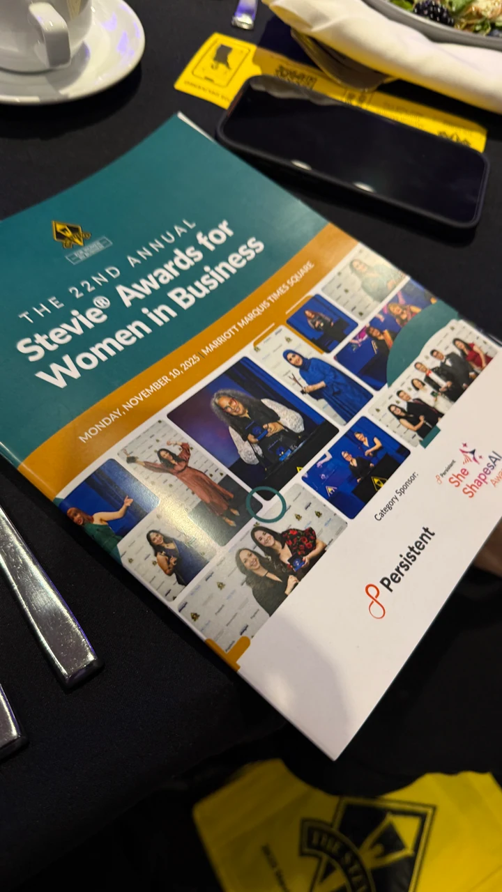 Printed program for the 22nd annual Stevie Awards for Women in Business, November 10, 2025.